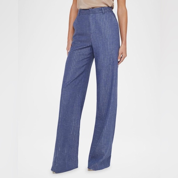 L'AGENCE Pants - L'AGENCE Blue Pinstripe Trousers